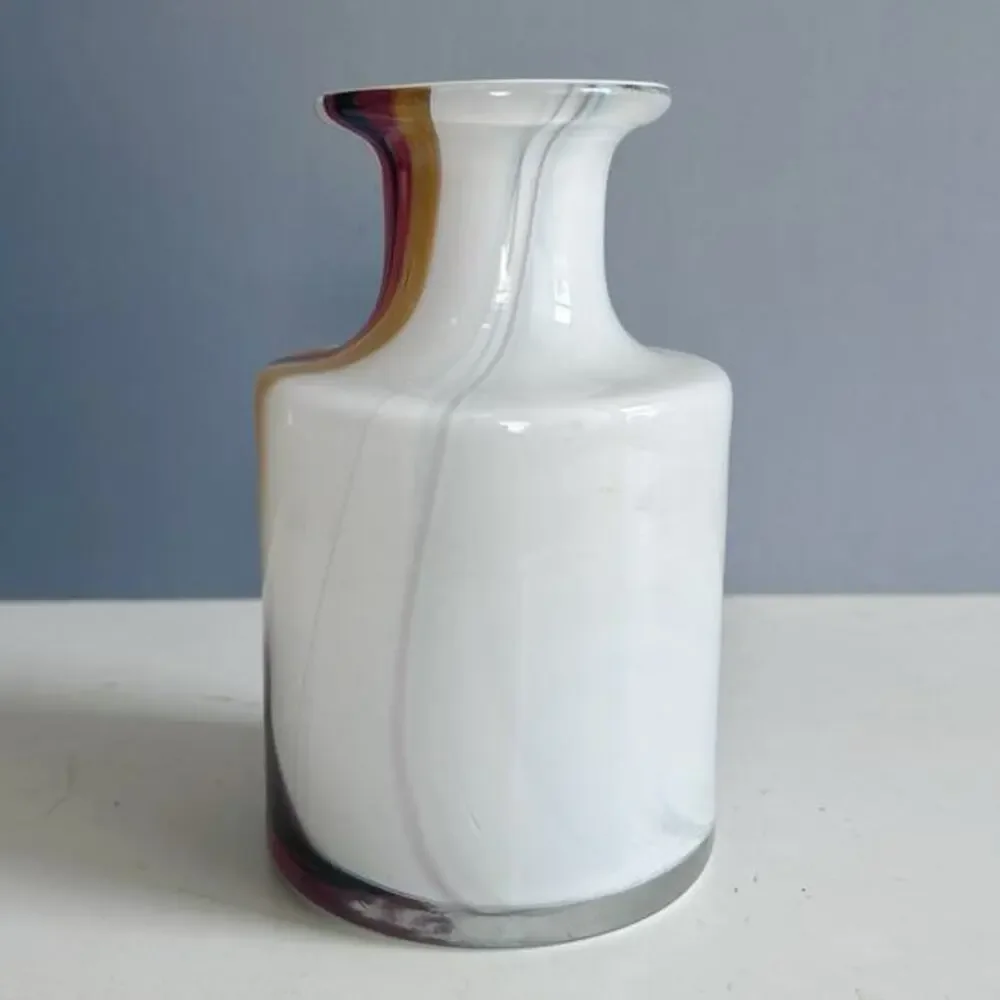 Vintage Denmark‎ Art Glass Vase CASCADE PER LUTKEN Holmegaard signed MCM